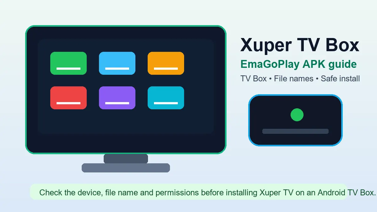 Xuper TV Box EmaGoPlay APK: guia segura para TV Box